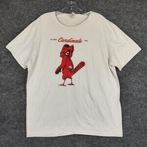 St. Louis Cardinals Shirt Womens Large White MLB Baseball 1955 Mascot Graphic